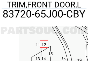 Suzuki 8372065J00CBY TRIM,FRONT DOOR,L
