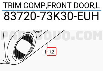 Suzuki 8372073K30EUH TRIM COMP,FRONT DOOR,L
