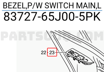 Suzuki 8372765J005PK BEZEL,P/W SWITCH MAIN,L