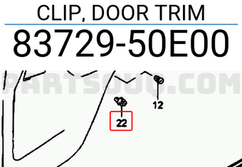 Suzuki 8372950E00 CLIP, DOOR TRIM