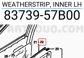 Suzuki 8373957B00 WEATHERSTRIP, INNER LH