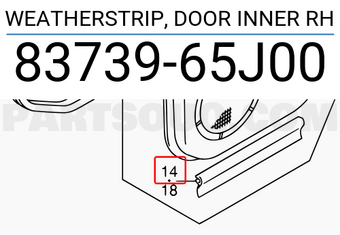 Suzuki 8373965J00 WEATHERSTRIP, DOOR INNER RH