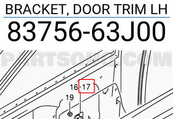 Suzuki 8375663J00 BRACKET, DOOR TRIM LH