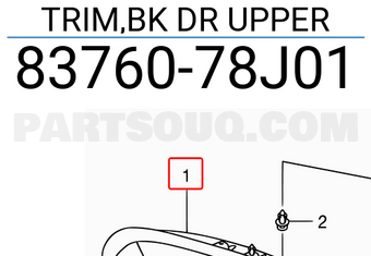 Suzuki 8376078J01 TRIM,BK DR UPPER