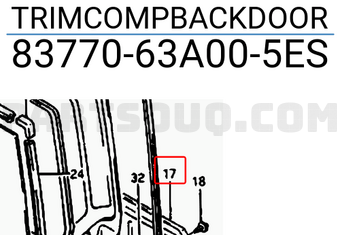 Suzuki 8377063A005ES TRIMCOMPBACKDOOR