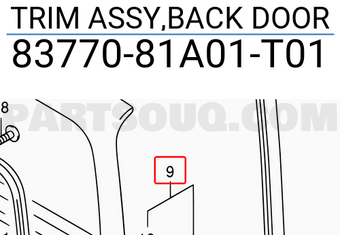 Suzuki 8377081A01T01 TRIM ASSY,BACK DOOR