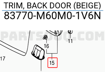 Suzuki 83770M60M01V6N TRIM, BACK DOOR (BEIGE)