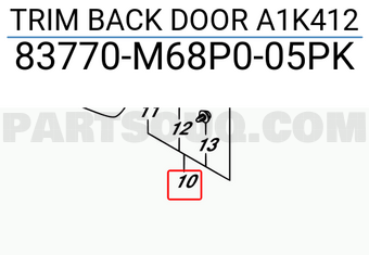 Suzuki 83770M68P005PK TRIM BACK DOOR A1K412