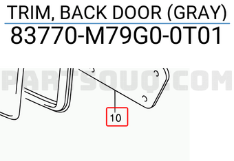 Suzuki 83770M79G00T01 TRIM, BACK DOOR (GRAY)