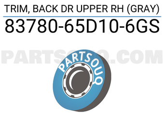 Suzuki 8378065D106GS TRIM, BACK DR UPPER RH (GRAY)