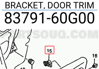 Suzuki 8379160G00 BRACKET, DOOR TRIM
