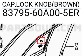 Suzuki 8379560A005ER CAP,LOCK KNOB(BROWN)