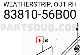 Suzuki 8381056B00 WEATHERSTRIP, OUT RH