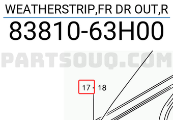 Suzuki 8381063H00 WEATHERSTRIP,FR DR OUT,R