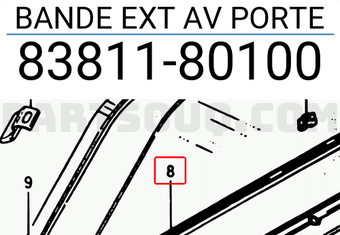 Suzuki 8381180100 BANDE EXT AV PORTE