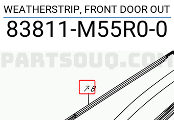 Suzuki 83811M55R00 WEATHERSTRIP, FRONT DOOR OUT
