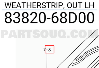 Suzuki 8382068D00 WEATHERSTRIP, OUT LH