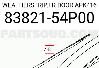 Suzuki 8382154P00 WEATHERSTRIP,FR DOOR APK416