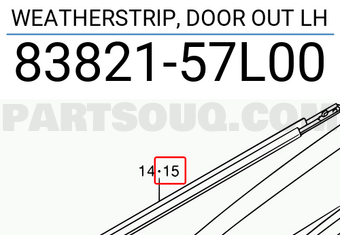Suzuki 8382157L00 WEATHERSTRIP, DOOR OUT LH
