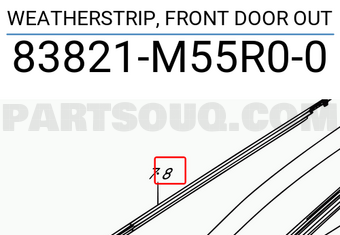 Suzuki 83821M55R00 WEATHERSTRIP, FRONT DOOR OUT