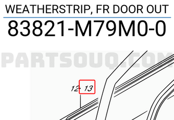 Suzuki 83821M79M00 WEATHERSTRIP, FR DOOR OUT