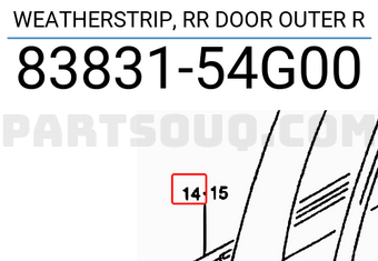 Suzuki 8383154G00 WEATHERSTRIP, RR DOOR OUTER R