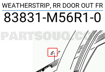 Suzuki 83831M56R10 WEATHERSTRIP, RR DOOR OUT FR