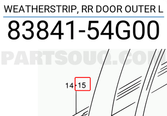 Suzuki 8384154G00 WEATHERSTRIP, RR DOOR OUTER L