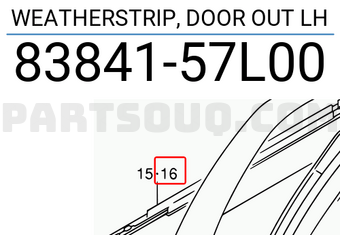 Suzuki 8384157L00 WEATHERSTRIP, DOOR OUT LH