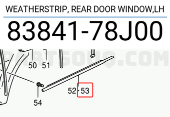 Suzuki 8384178J00 WEATHERSTRIP, REAR DOOR WINDOW,LH