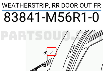 Suzuki 83841M56R10 WEATHERSTRIP, RR DOOR OUT FR
