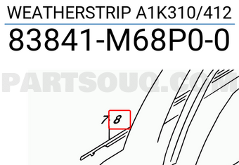 Suzuki 83841M68P00 WEATHERSTRIP A1K310/412
