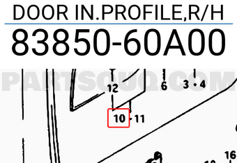 Suzuki 8385060A00 DOOR IN.PROFILE,R/H