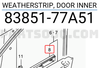 Suzuki 8385177A51 WEATHERSTRIP, DOOR INNER