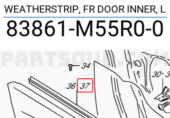Suzuki 83861M55R00 WEATHERSTRIP, FR DOOR INNER, L