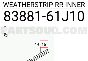 Suzuki 8388161J10 WEATHERSTRIP RR INNER