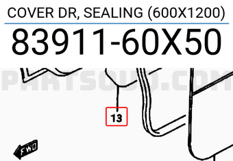 Suzuki 8391160X50 COVER DR, SEALING (600X1200)