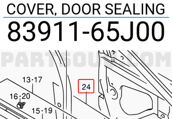 Suzuki 8391165J00 COVER, DOOR SEALING