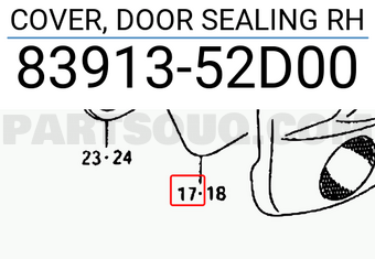 Suzuki 8391352D00 COVER, DOOR SEALING RH