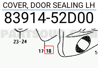 Suzuki 8391452D00 COVER, DOOR SEALING LH