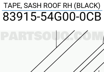 Suzuki 8391554G000CB TAPE, SASH ROOF RH (BLACK)