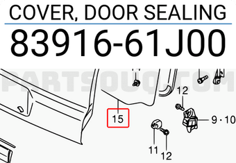 Suzuki 8391661J00 COVER, DOOR SEALING