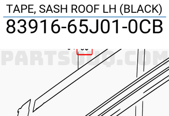 Suzuki 8391665J010CB TAPE, SASH ROOF LH (BLACK)