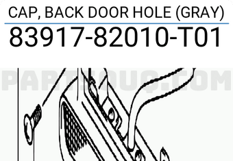 Suzuki 8391782010T01 CAP, BACK DOOR HOLE (GRAY)