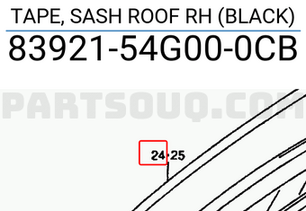Suzuki 8392154G000CB TAPE, SASH ROOF RH (BLACK)