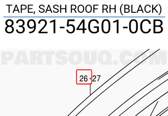 Suzuki 8392154G010CB TAPE, SASH ROOF RH (BLACK)