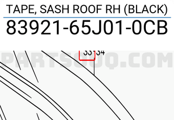Suzuki 8392165J010CB TAPE, SASH ROOF RH (BLACK)