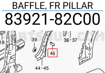 Suzuki 8392182C00 BAFFLE, FR PILLAR
