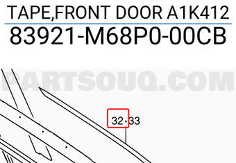 Suzuki 83921M68P000CB TAPE,FRONT DOOR A1K412