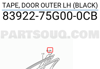 Suzuki 8392275G000CB TAPE, DOOR OUTER LH (BLACK)